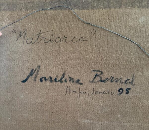Pintura em Eucatex — Artista plástica Marilina Bernal — Matriarca — 1995 Sépia e sombra - Image 2