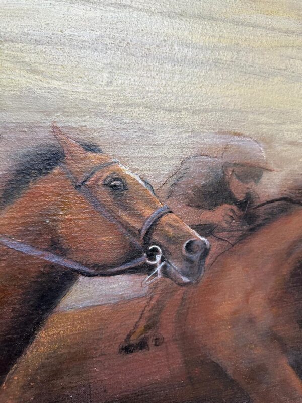 Tela Canvas — Série CAVALOS — JÓQUEIS EM CORRIDA — Artista Plástico IRAÊ BECK - Image 2