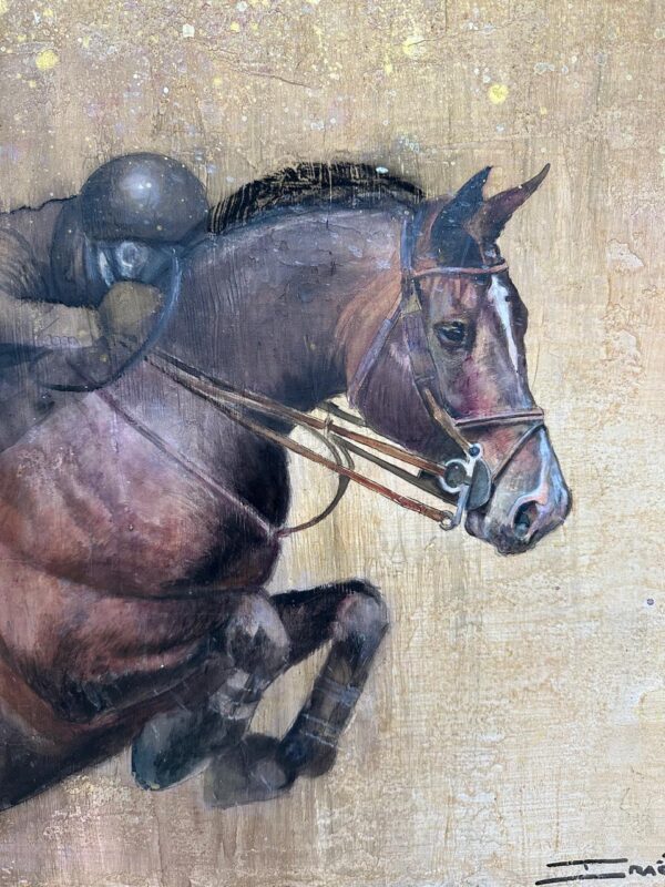 Tela Canvas — Série CAVALOS — CAVALO MARROM + CAVALEIRO — Artista Plástico IRAÊ BECK - Image 4