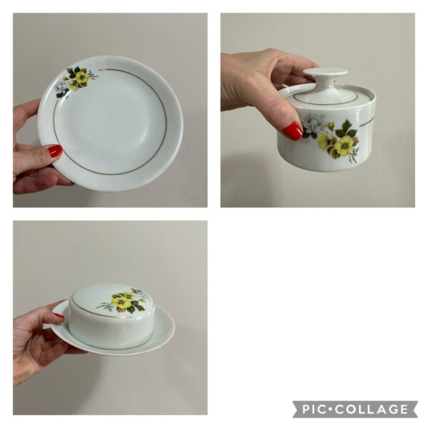 Conjunto de Café — PORCELANA RENNER — Detalhe floral amarelo — 31 peças - Image 2