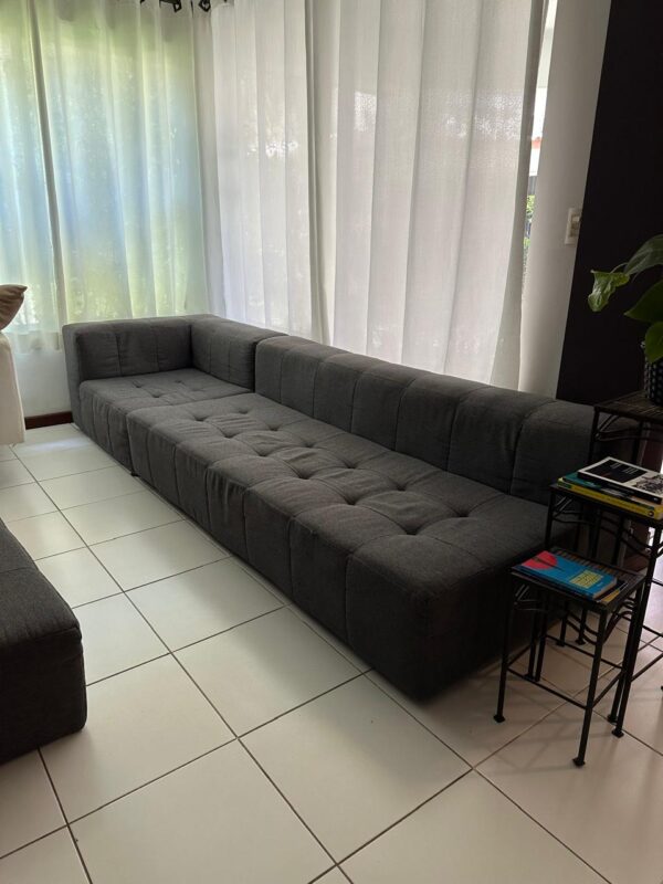 SOFÁ BIPARTIDO + PUFF — LINHÃO CINZA — TOK STOK - Image 3
