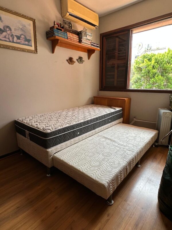 CAMA BOX SOLTEIRO + CAMA AUXILIAR + COLCHÃO SOLTEIRO ORTOBOM — MODELO MASTER SPRING — MOLA E ESPUMA