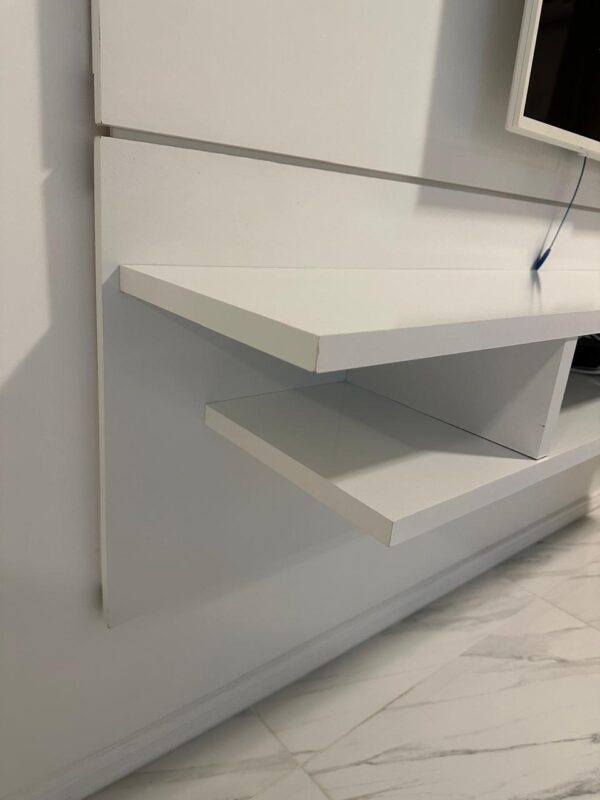 PAINEL PARA TV COM RACK SUSPENSO — MDP — LACA BRANCA - Image 3