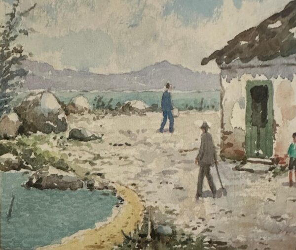 AQUARELA EM PAPEL — ALDO BECK — ANOS 1990 — VISTA DA PRAIA - Imagem 2