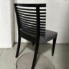 2 CADEIRAS ESTILOSAS — DESIGN ASSINADO — MARCA ETNA — LÂMINA DE MADEIRA NATURAL — PRETA ACETINADA — ASSENTO LINHÃO CINZA — Valor por peça - Imagem 2