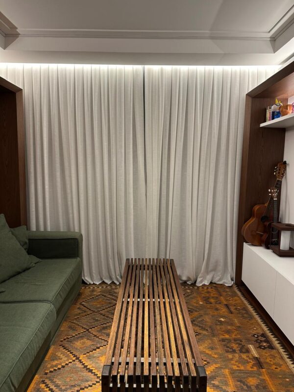 CORTINAS — 2 FOLHAS — LINHO CINZA CLARO — Preço por unidade