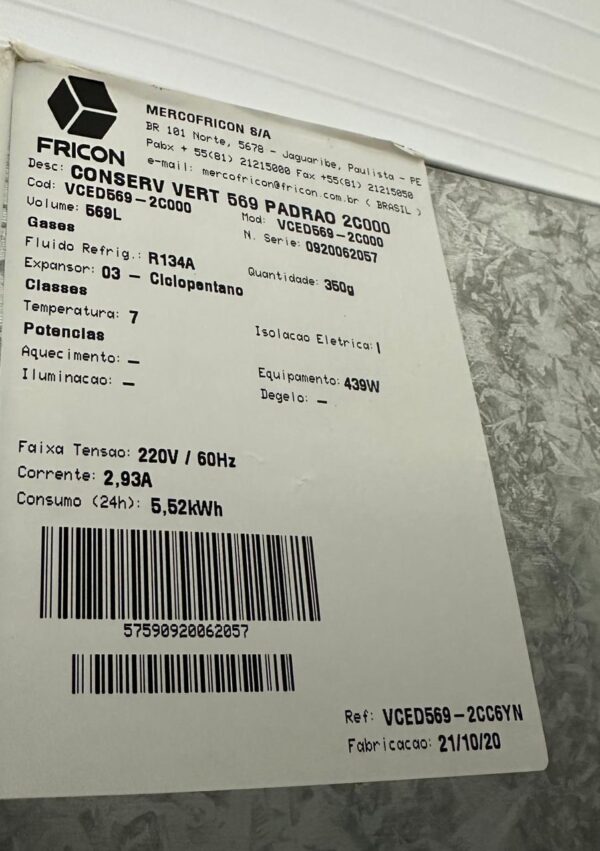 FREEZER CONSUL - CONVERSÍVEL -  HORIZONTAL - 2 PORTAS - 519 LITROS - ANO 2018 - Imagem 2
