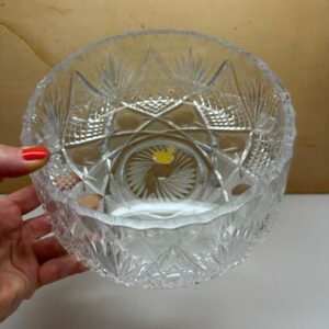 SALADEIRA DE CRISTAL — HERING — FEITO À MÃO — LAPIDAÇÃO CLÁSSICA