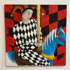 PINTURA ACRÍLICA EM TELA — ARLEQUIM E COLOMBINA — SÃO DUAS TELAS COM O MESMO TEMA E DE MESMO TAMANHO — COLORIDAS, OUSADAS, LINDAS ! — ARTISTA PLÁSTICO H.SALIBA — Valor por peça ou em conjunto — J063.02