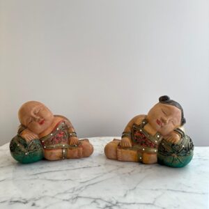 PAR DE ESCULTURA EM MADEIRA - BELA COMPOSIÇÃO- R031.105