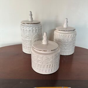 CONJUNTO DE 3 COMPOTEIRAS - CERÂMICA - 3 TAMANHOS DIFERENTES — R065.117