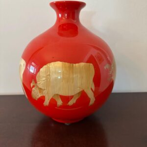 VASO DE CERÂMICA VERMELHO - LINDO !!! - CHINÊS — S082.21