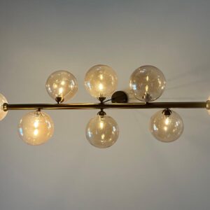 LUSTRE CONTEMPORÂNEO - ESTILO SPUTNIK - DOURADO ESCOVADO - 8 LÂMPADAS — S082.20