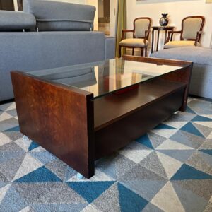 MESA DE CENTRO - MDF + VIDRO + GAVETA — S082.11