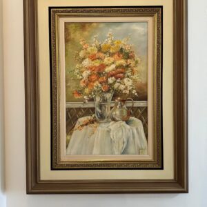 QUADRO - VASO DE FLOR - ARTISTA PLÁSTICA: JUSSARA DUARTE - ANO 1997 - TOM PREDOMINANTE AMARELO — S082.10