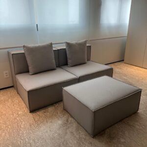 SOFÁ MODULAR CINZA - CONJUNTO DE 3 PEÇAS - LINHÃO - NUNCA USADO — J045.200