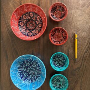 CONJUNTO DE BOWLS - 2 MAIORES + 4 MENORES - AZUL E VERMELHO — V010.46