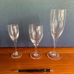 LOTE COM 7 TAÇAS CRISTAL - 3 PORTO + 2 VINHO + 2 ESPUMANTE - M015107