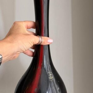 VASO DECORATIVO - CRISTAL DE GRAMADO - LINDA PEÇA - SOLITÁRIO - ALTO - TOM MARROM AVERMELHADO — A122.04