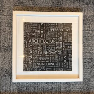 QUADRINHO - IMPRESSÃO "ARQUITETURA" - PRETO E BRANCO - MOLDURA BRANCA — E029.202