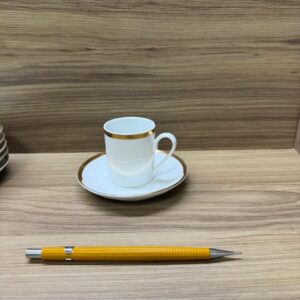 CONJUNTO DE XÍCARAS CAFEZINHO - 5 PEÇAS DE CADA - FRISO DOURADO — I016.604