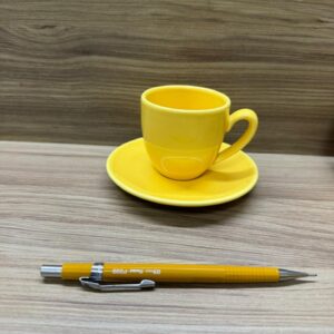 CONJUNTO DE XÍCARAS CAFEZINHO - CERÂMICA - AMARELO - 5 peças de cada — I016.603