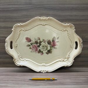 2 BANDEJAS DECORADAS - 1 VERDE MADEIRA + 1 BEGE MELAMINA ITALIANA — I016.619