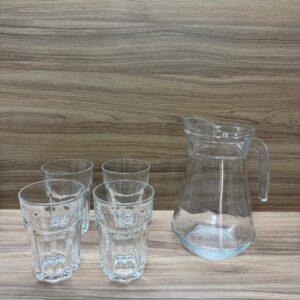 CONJUNTO JARRA + 4 COPOS - VIDRO — I016.618