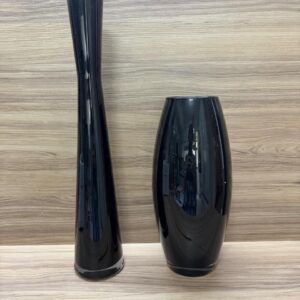 PAR DE VASOS VIDRO - PRETOS - ALTOS — I016.622