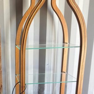 ESTANTE ESTILIZADA - FORMATO GARRAFA - LED - PRATELEIRAS VIDRO — R095.32