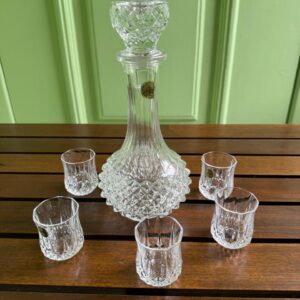 CONJUNTO DE GARRAFA + 6 TACINHAS - LICOR - CRISTAL FRANCÊS — A126.11