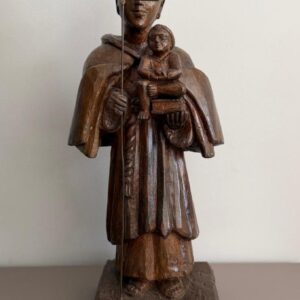 SANTO ANTÔNIO DE PÁDUA - ARTE SACRA - ESCULTURA EM MADEIRA - ESCULTOR R. COSTA - J.SOUSA - MINAS GERAIS — G059.03