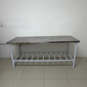 BANCADA SECA INOX - BASE FERRO PINTURA ELETROSTÁTICA BRANCA — J070.14