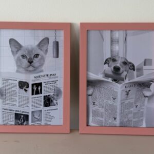 COMO CÃES E GATOS ! - COMBO PET: 1 QUADRINHO FELINO + 1 QUADRINHO CANINO + 1 CACHORRINHO CERÂMICA — J070.30