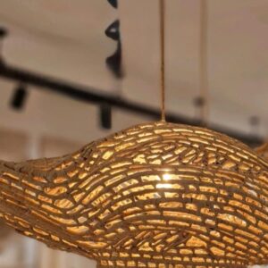 LUSTRE GRANDE - PALHA NATURAL EM TRAMA - DESIGN ORGÂNICO - Peça único — A127.11
