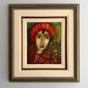 ACRÍLICA SOBRE EUCATEX - VERA SABINO - MULHER DE TURBANTE - 1989 — E033.03