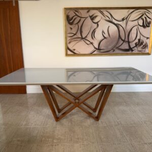 PÉ DE MESA - MDF - LÂMINA DE MADEIRA - SOBRETAMPO PRECISA TROCAR — G061.01