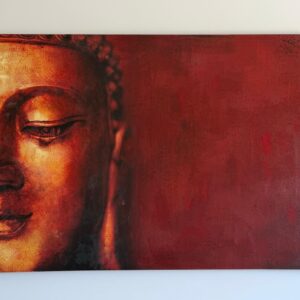 QUADRO COM IMPRESSÃO E PINTURA TEXTURIZADA - BUDA - ORIGINAL DE BALI - COMPRADO EM SEMINIAKI — R099.04