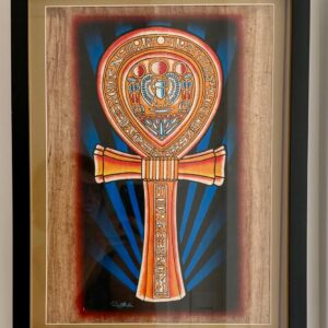 PAPIRO ORIGINAL - CHAVE DA VIDA ETERNA - PINTURA QUE BRILHA NO ESCURO - TRAZIDO DO EGITO NA MALA — R099.03