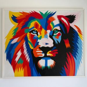 QUADRO INCRÍVEL ! - LEÃO REI - PINTURA COM DETALHES EM ALTO REVELO - ORIGINAL DE BALI - COMPRADO EM SEMINIAKI — R099.05