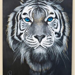 ÓLEO SOBRE TELA - TIGRE BRANCO - ARTISTA PLÁSTICA CARINA PLEIN — C099.02