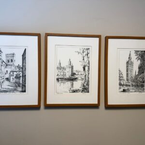 TRIO DE QUADROS - DESENHO A NANQUIM SOBRE A ESPANHA— M152.08