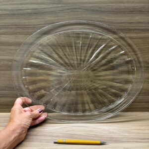 LOTE ÚNICO - TRIO DE PRATOS DE VIDRO E CRISTAL - DIFERENTES MODELOS E FORMATOS - SOBREMESAS — I016.702